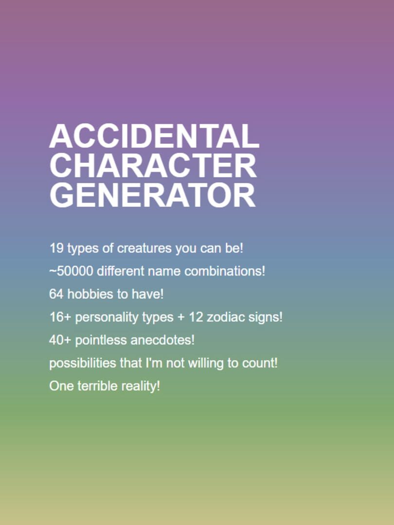 Accidental Character Generator 커버