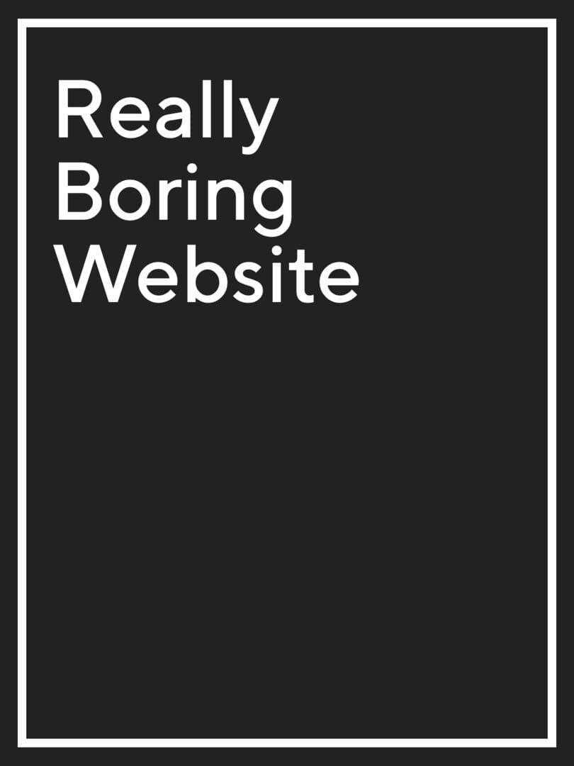 Really Boring Website 커버