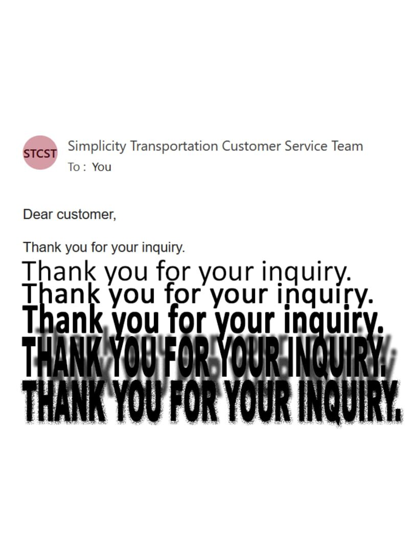 Couverture de Thank You For Your Inquiry
