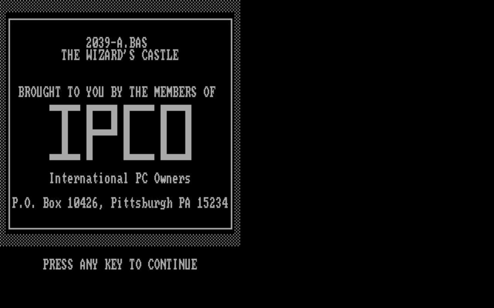 Couverture de The Wizard's Castle