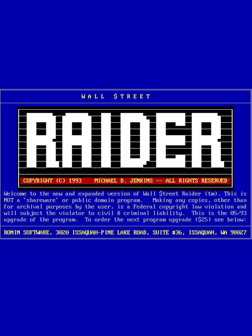 Wall Street Raider カバー